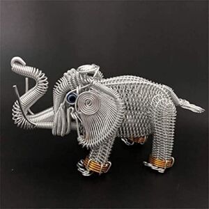 NEW Roger’s Elephant WIRE ART Silver Wire Elephant Sculpture Hand Made